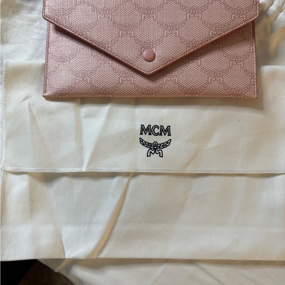 Authentic brand new MCM Blush Pink Envelope Clutch